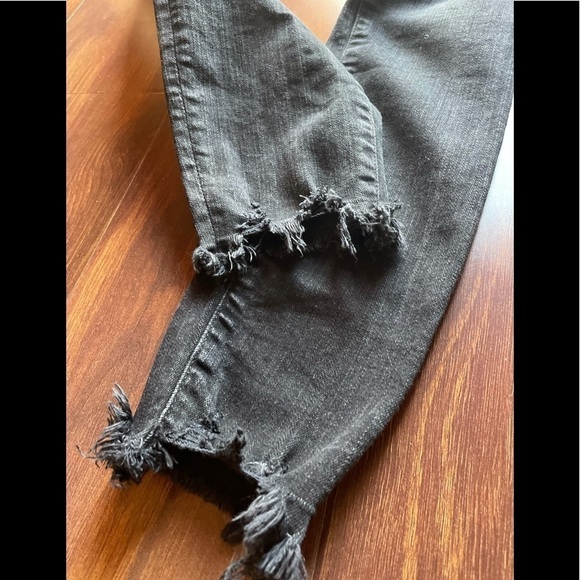3x1 Black High Rise Skinny Jeans Raw Hem size 23 - Picture 8 of 13